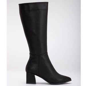Vegan Black High Heel Boots